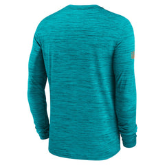 Miami Dolphins Sideline Velocity Performance Long Sleeve T-Shirt - Aqua