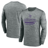 Minnesota Vikings Sideline Velocity Performance Long Sleeve T-Shirt - Gray