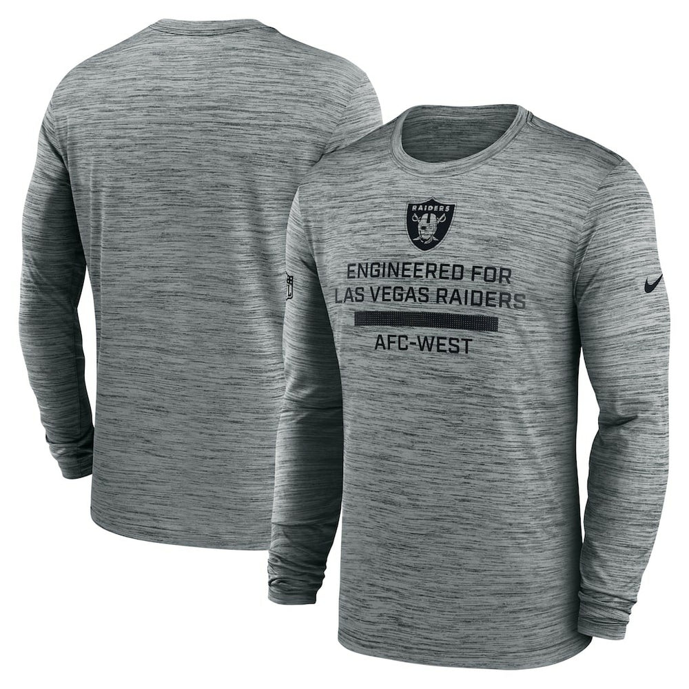 Las Vegas Raiders Sideline Velocity Performance Long Sleeve T-Shirt - Gray