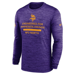Minnesota Vikings Sideline Velocity Performance Long Sleeve T-Shirt - Purple