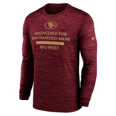 San Francisco 49ers Sideline Velocity Performance Long Sleeve T-Shirt - Scarlet