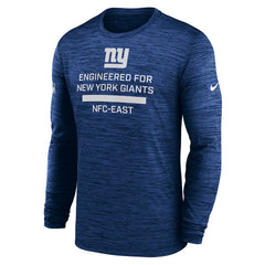 New York Giants Sideline Velocity Performance Long Sleeve T-Shirt - Royal