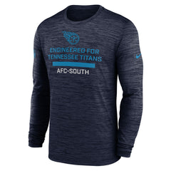 Tennessee Titans Sideline Velocity Performance Long Sleeve T-Shirt - Navy