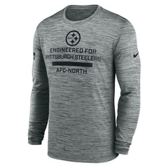 Pittsburgh Steelers Sideline Velocity Performance Long Sleeve T-Shirt - Gray