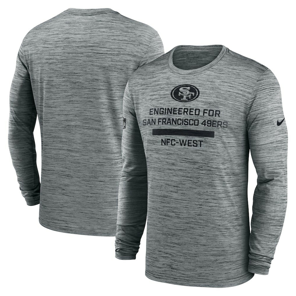 San Francisco 49ers Sideline Velocity Performance Long Sleeve T-Shirt - Gray
