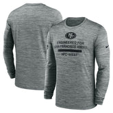 San Francisco 49ers Sideline Velocity Performance Long Sleeve T-Shirt - Gray