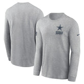 Dallas Cowboys Sideline Dri-FIT Long Sleeve T-Shirt Heather Gray