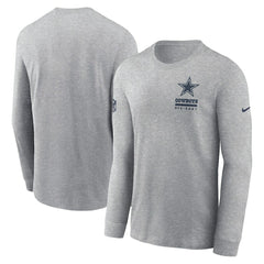 Dallas Cowboys Sideline Dri-FIT Long Sleeve T-Shirt Heather Gray