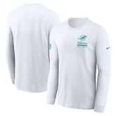Miami Dolphins Sideline Dri-FIT Long Sleeve T-Shirt White