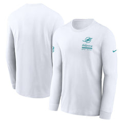 Miami Dolphins Sideline Dri-FIT Long Sleeve T-Shirt White