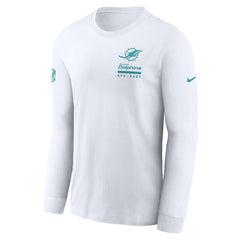 Miami Dolphins Sideline Dri-FIT Long Sleeve T-Shirt White