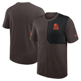 Cleveland Browns Sideline UV Dri-Fit Coach Shirt Brown