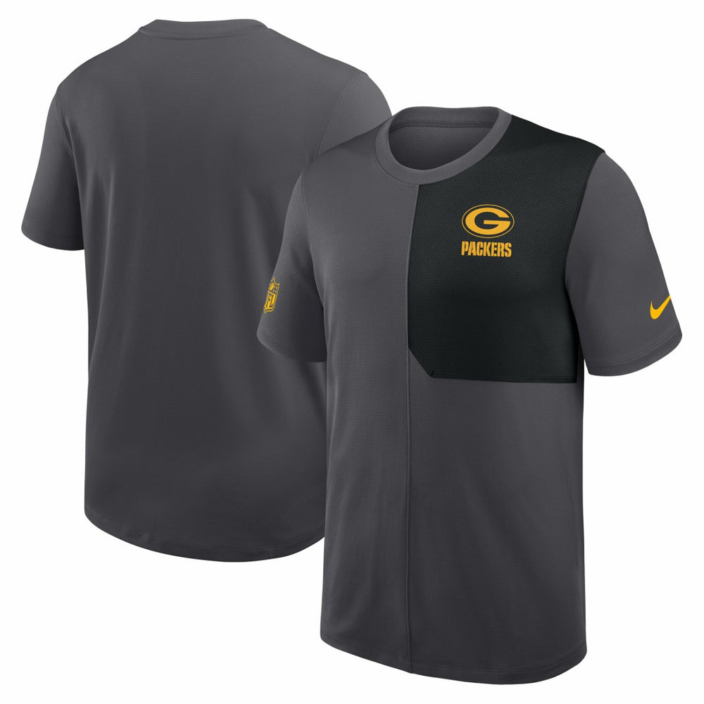Green Bay Packers Sideline UV Dri-Fit Coach Shirt Gray