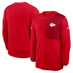 Kansas City Chiefs Sideline Coach UV Dri-FIT Long Sleeve Shirt Red