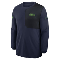 Seattle Seahawks Sideline Coach UV Dri-FIT Long Sleeve Shirt College Navy