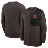 Cleveland Browns Sideline Coach UV Dri-FIT Long Sleeve Shirt Brown