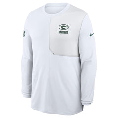 Green Bay Packers Sideline Coach UV Dri-FIT Long Sleeve Shirt White