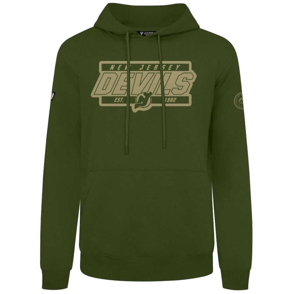 NHL New Jersey Devils Levelwear Podium Pullover Hoodie - Olive