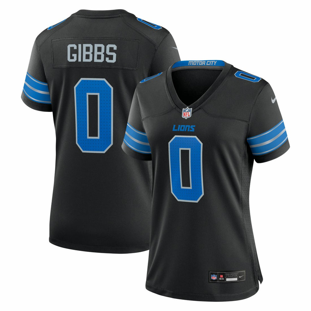 NFL Jahmyr Gibbs Detroit Lions Women's 2nd Alternate Game Player Jersey - Black