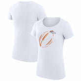 Denver Broncos G-III 4Her by Carl Banks Women's Super-Slim Fit Lightweight Subtle Football T-Shirt White