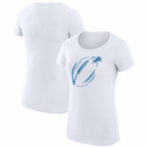 Detroit Lions G-III 4Her by Carl Banks Women's Super-Slim Fit Lightweight Subtle Football T-Shirt White