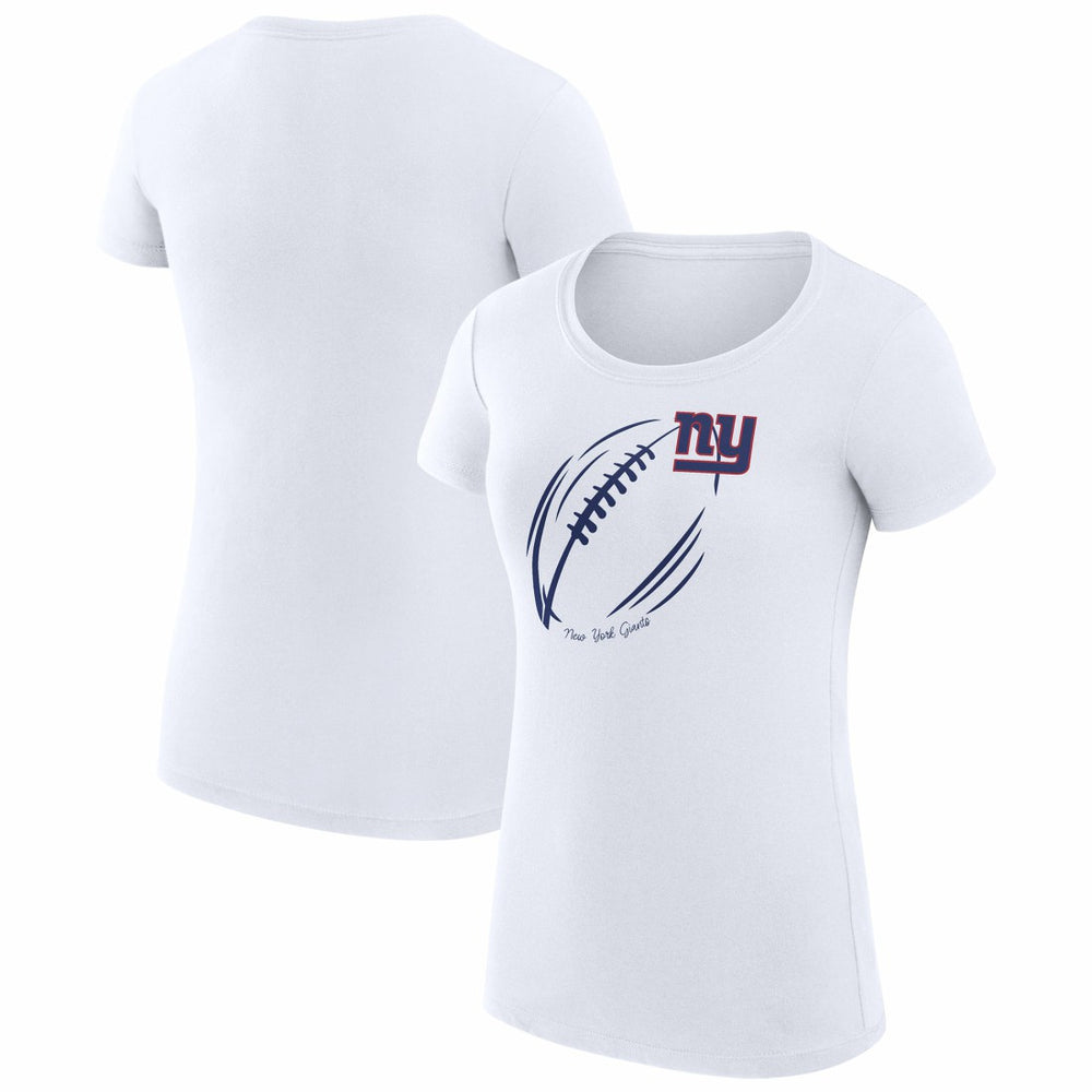 New York Giants G-III 4Her by Carl Banks Women's Super-Slim Fit Lightweight Subtle Football T-Shirt White