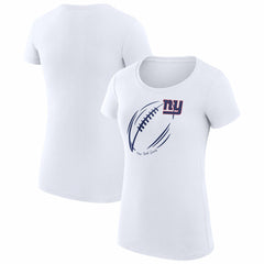 New York Giants G-III 4Her by Carl Banks Women's Super-Slim Fit Lightweight Subtle Football T-Shirt White