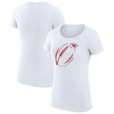 Kansas City Chiefs G-III 4Her by Carl Banks Women's Super-Slim Fit Lightweight Subtle Football T-Shirt White