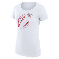 Kansas City Chiefs G-III 4Her by Carl Banks Women's Super-Slim Fit Lightweight Subtle Football T-Shirt White
