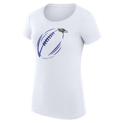 Baltimore Ravens G-III 4Her by Carl Banks Women's Super-Slim Fit Lightweight Subtle Football T-Shirt White