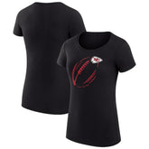 Kansas City Chiefs G-III 4Her by Carl Banks Women's Super-Slim Fit Lightweight Subtle Football T-Shirt Black