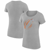 Denver Broncos G-III 4Her by Carl Banks Women's Super-Slim Fit Lightweight Subtle Football T-Shirt Heather Gray