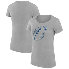 Indianapolis Colts G-III 4Her by Carl Banks Women's Super-Slim Fit Lightweight Subtle Football T-Shirt Heather Gray