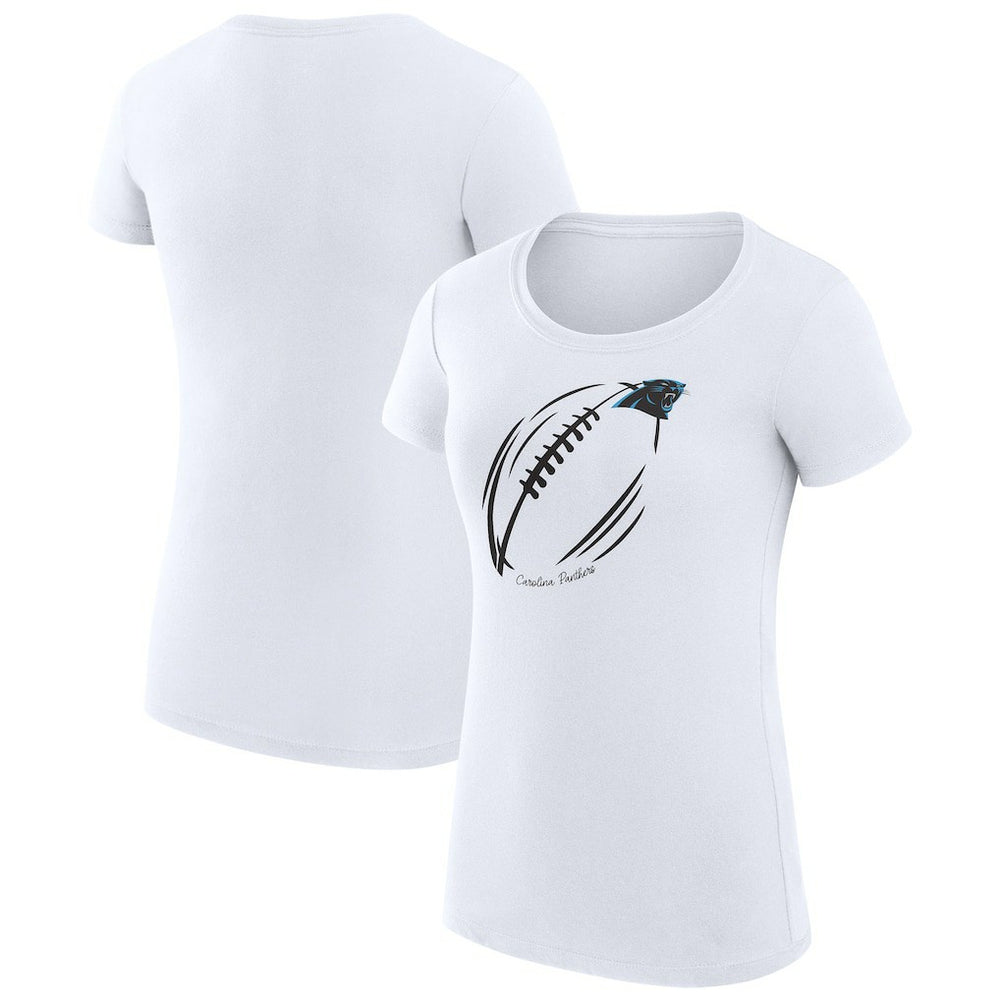 Carolina Panthers G-III 4Her by Carl Banks Women's Super-Slim Fit Lightweight Subtle Football T-Shirt White