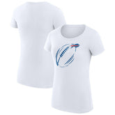 Buffalo Bills G-III 4Her by Carl Banks Women's Super-Slim Fit Lightweight Subtle Football T-Shirt White