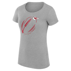 Kansas City Chiefs G-III 4Her by Carl Banks Women's Super-Slim Fit Lightweight Subtle Football T-Shirt Heather Gray