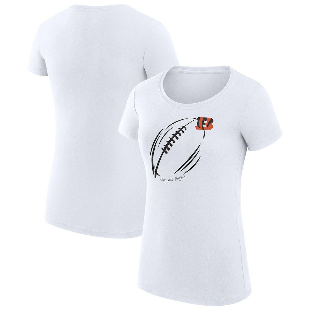 Cincinnati Bengals G-III 4Her by Carl Banks Women's Super-Slim Fit Lightweight Subtle Football T-Shirt White