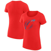 Buffalo Bills G-III 4Her by Carl Banks Women's Super-Slim Fit Lightweight Subtle Football T-Shirt Red