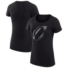 Las Vegas Raiders G-III 4Her by Carl Banks Women's Super-Slim Fit Lightweight Subtle Football T-Shirt Black