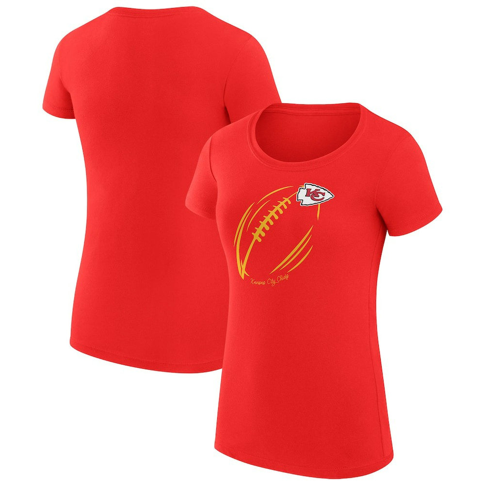 Kansas City Chiefs G-III 4Her by Carl Banks Women's Super-Slim Fit Lightweight Subtle Football T-Shirt Red