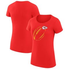 Kansas City Chiefs G-III 4Her by Carl Banks Women's Super-Slim Fit Lightweight Subtle Football T-Shirt Red