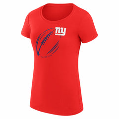 New York Giants G-III 4Her by Carl Banks Women's Super-Slim Fit Lightweight Subtle Football T-Shirt Red