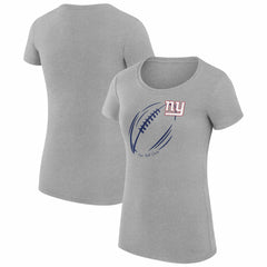 New York Giants G-III 4Her by Carl Banks Women's Super-Slim Fit Lightweight Subtle Football T-Shirt Heather Gray