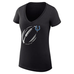 Indianapolis Colts G-III 4Her by Carl Banks Women's Super-Slim Fit Lightweight Subtle Football V-Neck T-Shirt Black
