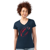 Houston Texans G-III 4Her by Carl Banks Women's Super-Slim Fit Lightweight Subtle Football V-Neck T-Shirt Navy