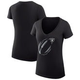 Las Vegas Raiders G-III 4Her by Carl Banks Women's Super-Slim Fit Lightweight Subtle Football V-Neck T-Shirt Black