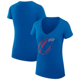 Buffalo Bills G-III 4Her by Carl Banks Women's Super-Slim Fit Lightweight Subtle Football V-Neck T-Shirt Royal