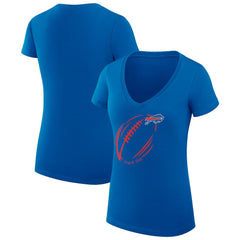 Buffalo Bills G-III 4Her by Carl Banks Women's Super-Slim Fit Lightweight Subtle Football V-Neck T-Shirt Royal
