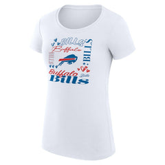 Buffalo Bills G-III 4Her by Carl Banks Women's Super-Slim Fit Lightweight Collage Team T-Shirt White