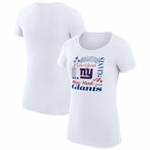 New York Giants G-III 4Her by Carl Banks Women's Super-Slim Fit Lightweight Collage Team T-Shirt White